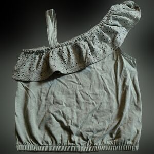 NWOT Old Navy 2T One-Shoulder Eyelet Top, Green